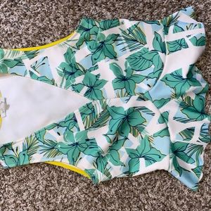 ZARA Tropical V Neck Peplum Blouse